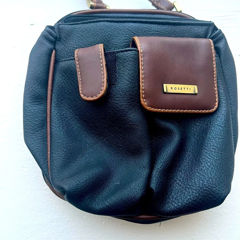 VINTAGE Brown Rosetti Crossbody Purse